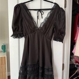 MAJORELLE Black Lace Trim Chemise